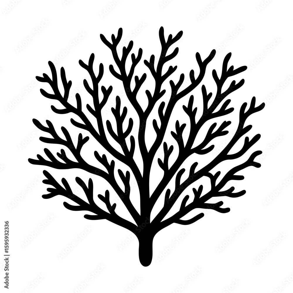 Obraz premium Silhouette tree vector graphic forest nature plant design element