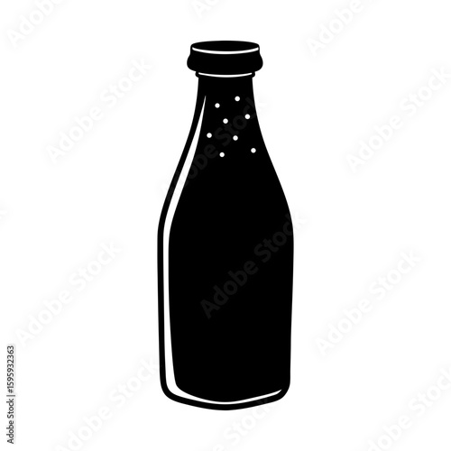 Refreshing beverage container fizzy drink bottle illustration silhouette