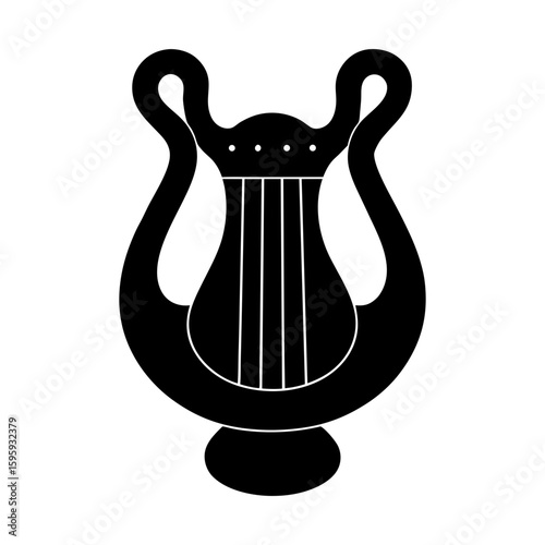 Lyre musical instrument stringed harp classical illustration silhouette