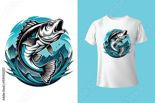 Fishing t-shirt design bundle, Fishing vintage t-shirt collection, vintage fishing t-shirt set graphic illustration, Fishing vector emblem