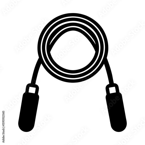 Jump rope workout fitness cardio exercise skipping rope tool silhouette