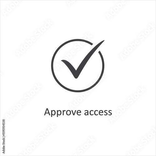 Vector art of a checkmark inside a circle, signifying approved access or successful completion