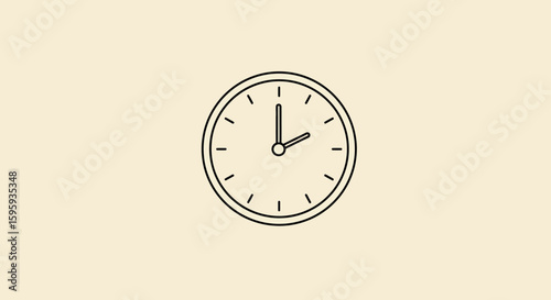 Simple Minimalist Clock Icon Design