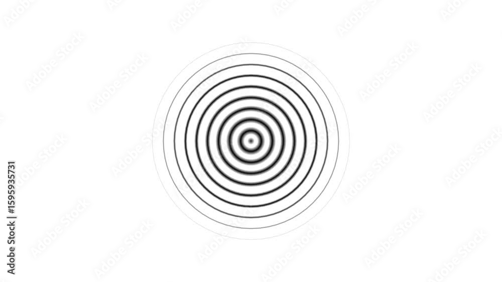 Abstract Futuristic Radio Wave Signal. Digital Radio Waves Diffusion Animation on white background.