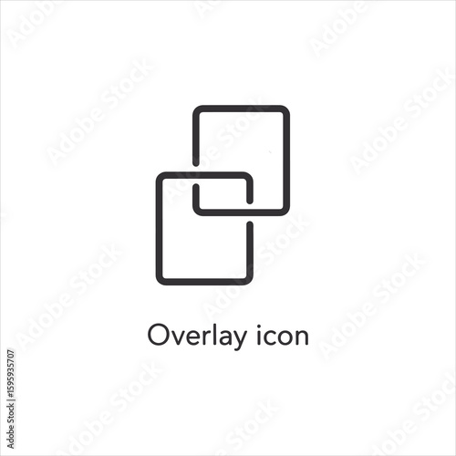 Vector art of overlapping squares icon isolated on white background for graphic design