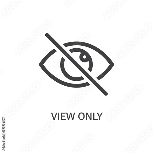 Vector art of a view only icon isolated on white background indicates restricted access