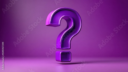 Purple Question Mark 3D Render on a Gradient Background