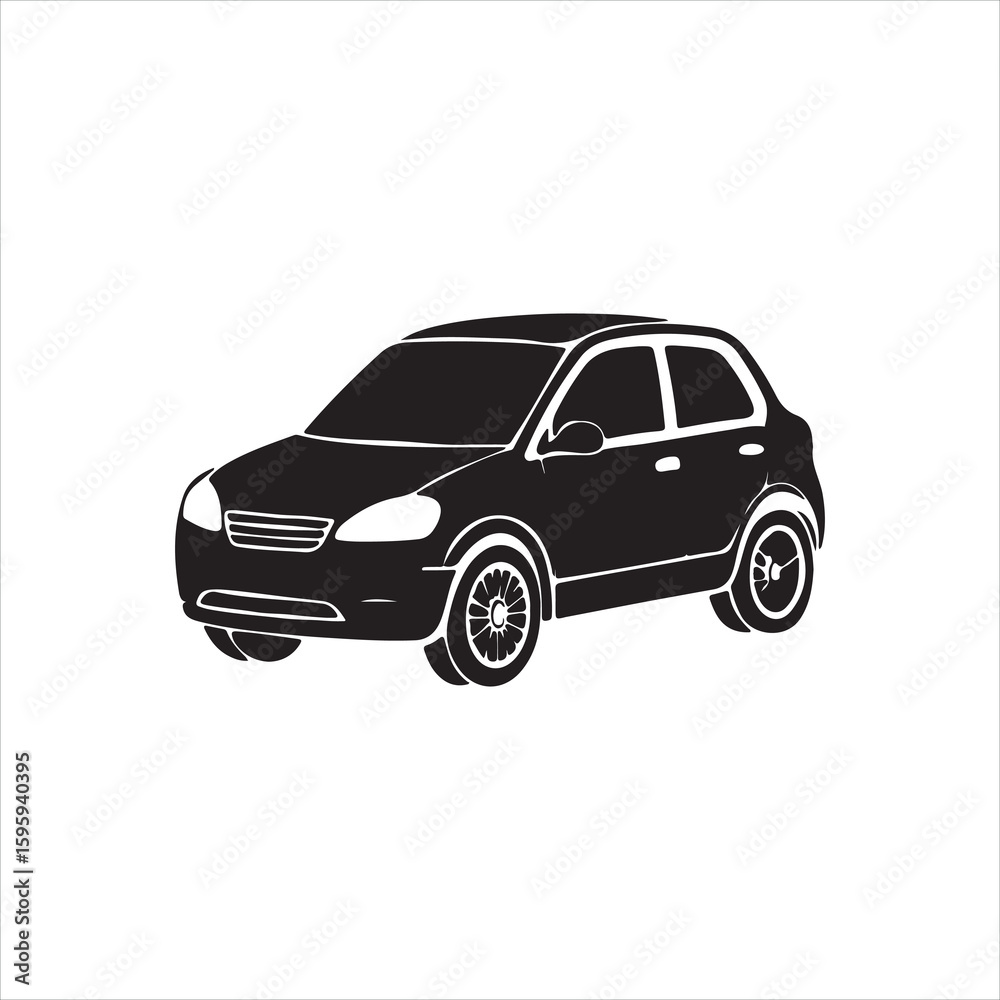 Fototapeta premium Compact Car Silhouette Clip Art
