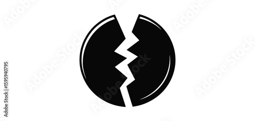 Cracked black egg with jagged lightning bolt symbol