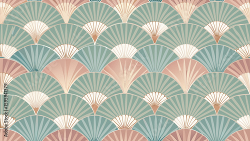 Japanese Vintage Fan Seamless Pattern