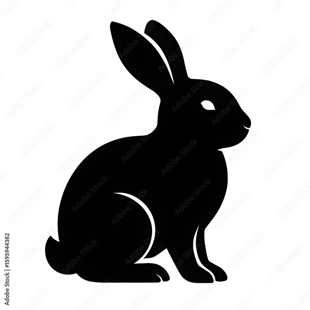 Fototapeta premium vector illustration of a rabbit silhouette