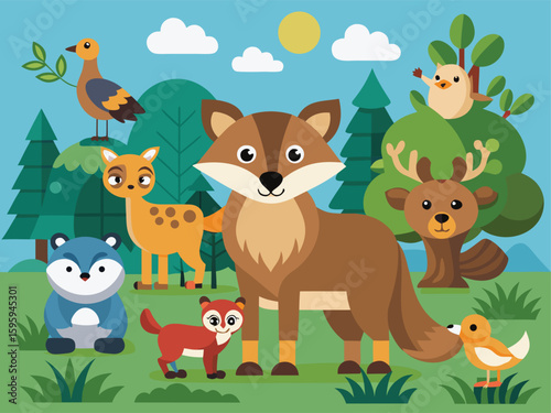 Forest Animals Flat Vector Collection
