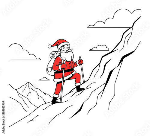 Santa Claus Hiking Mountain