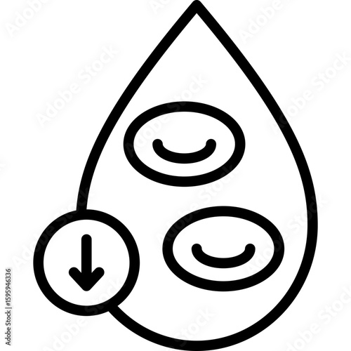 anemia icon illustration design with outline