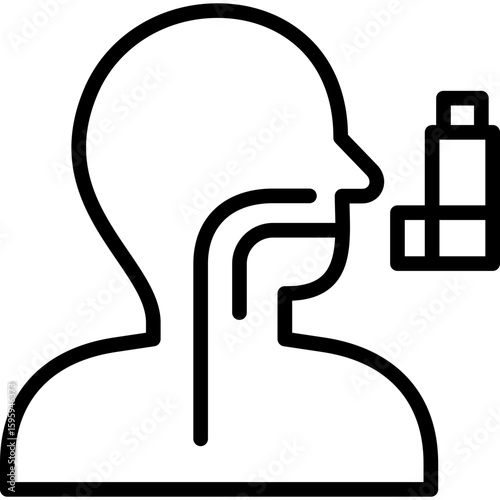 asthma icon illustration design with outline