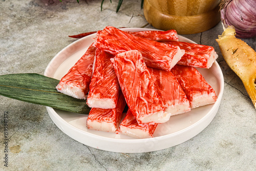 Принти на полотні Red crab meat stick surimi