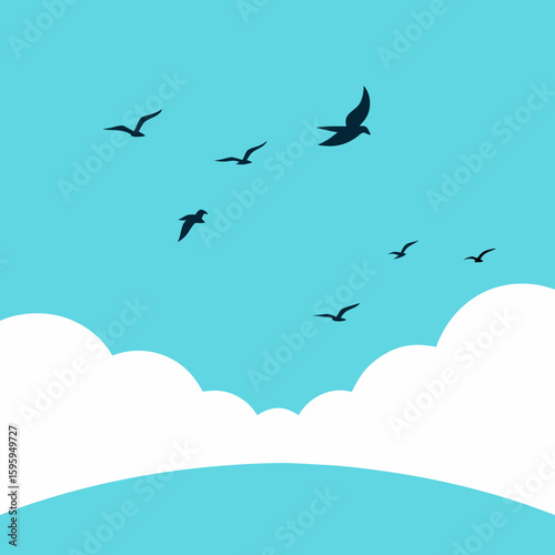 birds flying in the sky