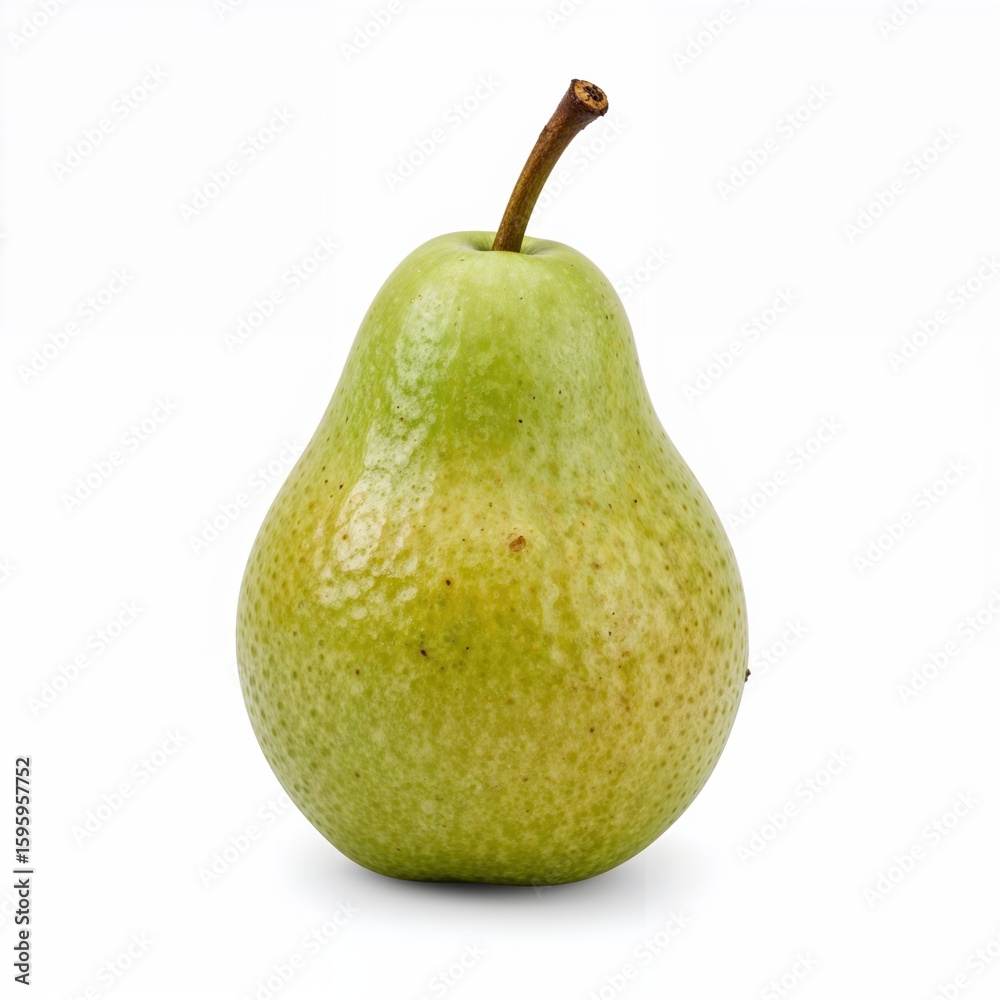 Juicy whole pear isolated on white background for cooking design, seasonal menus, and vegetarian food concept visuals Juicy whole pear isolated on white background for cooking design, seasonal menus, and vegetarian food concept visuals
