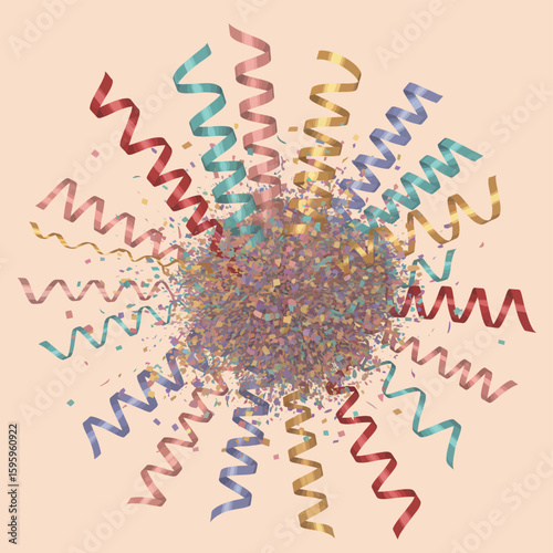 Abstract representation of a complex molecular structure with helical elements