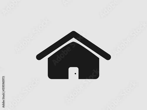 solid black silhouette of a house