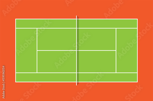 Top view tennis court ground