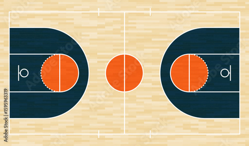Basketball court top view, Basketball court line