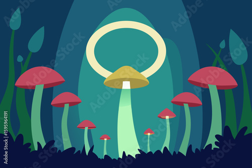 Mushroom Ring in Enchanted Forest Glade