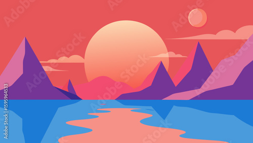 abstract surreal scene with soft peaks and perfect hues