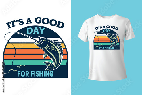 fishing vintage illustration design t shirt vintage