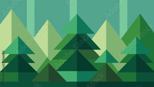 abstract forest created from triangles and rectangles