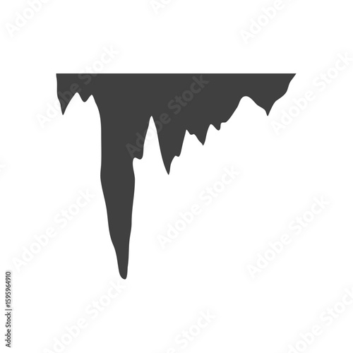 Cartoon stalactites and stalagmites silhouette 