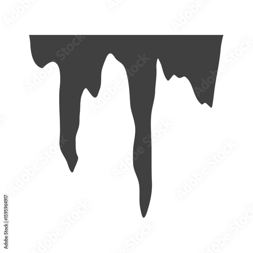 Cartoon stalactites and stalagmites silhouette 