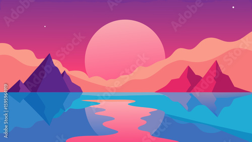 abstract surreal scene with soft peaks and perfect hues