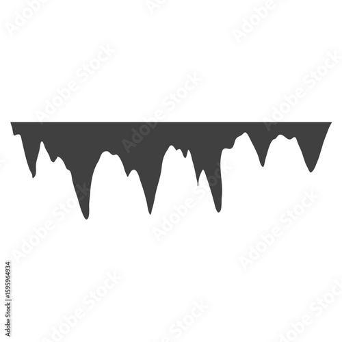 Cartoon stalactites and stalagmites silhouette 