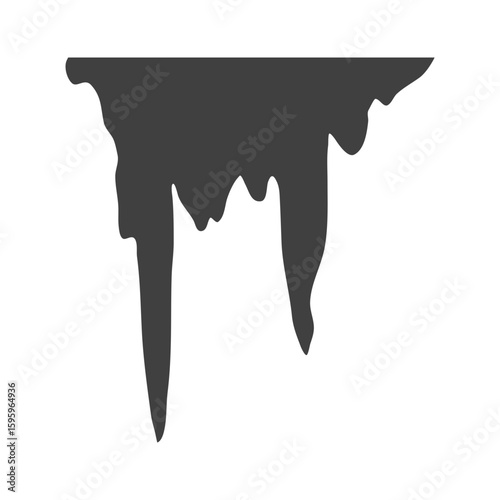 Cartoon stalactites and stalagmites silhouette 