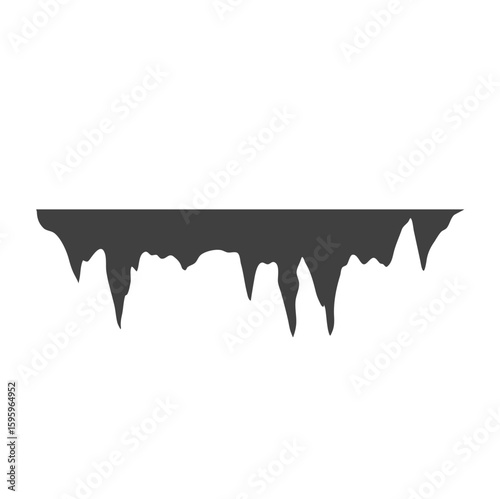 Cartoon stalactites and stalagmites silhouette 