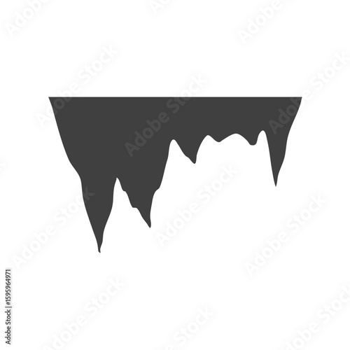 Cartoon stalactites and stalagmites silhouette 