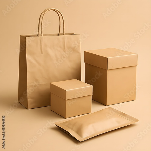 Eco-Friendly Packaging Mockup | Kraft Paper Bag & Reusable Box PSD (High-Quality 3D Render)
