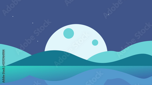 dreamlike hillscape with minimal flat water and overcast