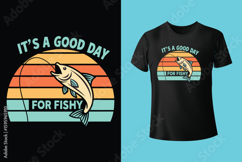 fishing vintage illustration design t shirt vintage