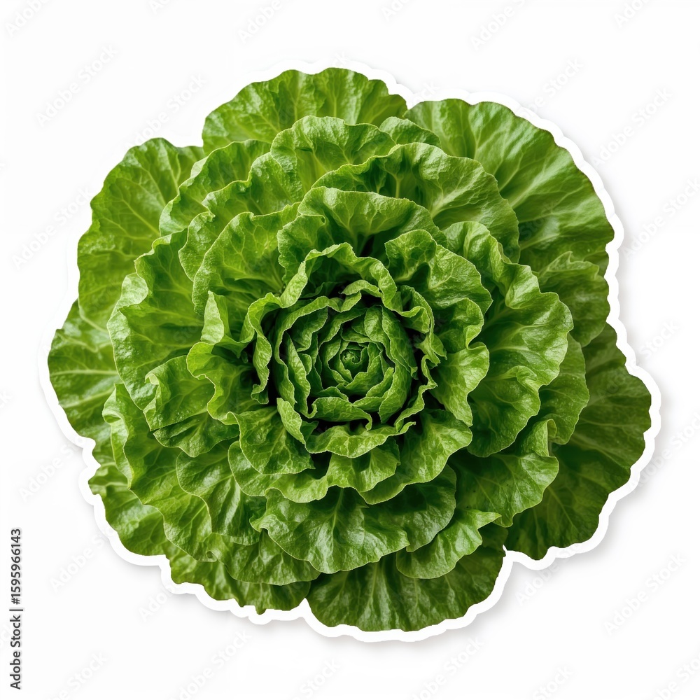 Fototapeta premium High resolution lettuce with fresh crisp texture, perfect for farm-to-table posters, plant-based food visuals or nutrition education graphics