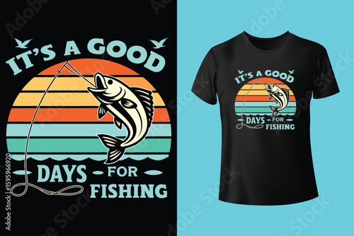 fishing vintage illustration design t shirt vintage