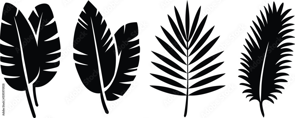 Obraz premium Tropical Leaf Silhouette Design