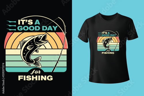 fishing t-shirt design, fishing vector typography t-shirt design.