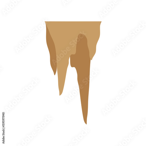Stalactites or stalagmites. Cave limestone rocks. Natural geology formations. Vector illustration