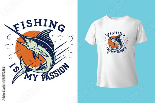 Fishing t-shirt design, Fishing vintage t-shirt , vintage fishing t-shirt graphic illustration, Fishing vector