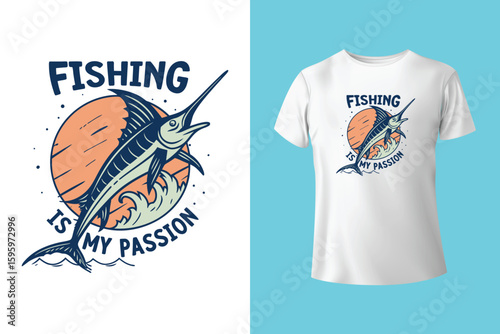 Fishing t-shirt design, Fishing vintage t-shirt , vintage fishing t-shirt graphic illustration, Fishing vector