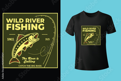 Fishing t-shirt design, Fishing vintage t-shirt , vintage fishing t-shirt graphic illustration, Fishing vector