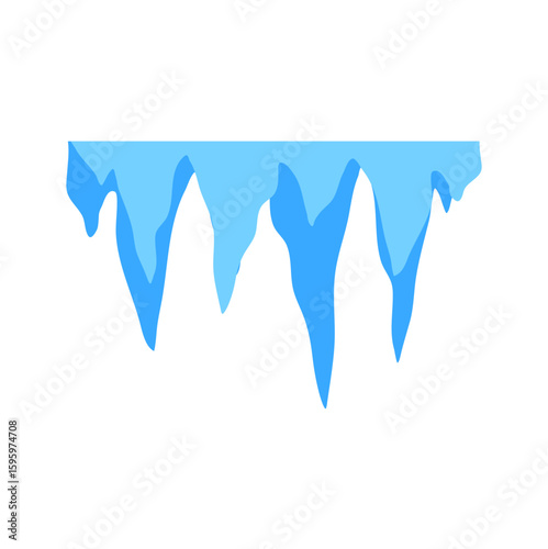 Cave stalactites and stalagmites crystal ice. Vector illustration 