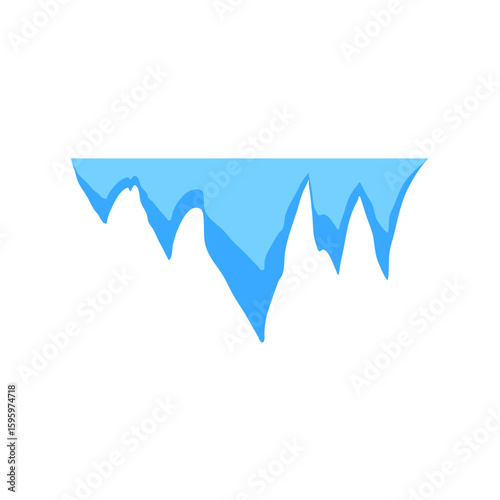 Cave stalactites and stalagmites crystal ice. Vector illustration 